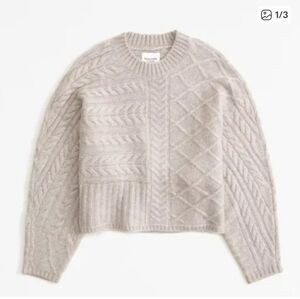 Abercrombie Cable Crew Dolman Sweater - S/M Light Brown